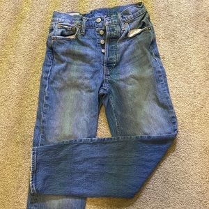 GAP Cheeky Straight High Rise medium wash jeans.